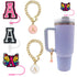 English Letter Butterfly Dust-proof Straw Cap Pendant Set for tumbler, Tumbler set Accessories
